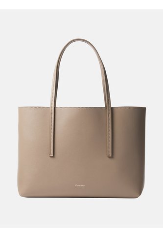 Bolso Beige Tote Pequeño Con Logo En Lámina Metálica Calvin Klein Calvin Klein