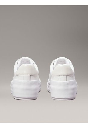 Tenis Blanco De Plataforma De Cuero Calvin Klein