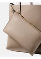 Bolso Beige Tote Pequeño Con Logo En Lámina Metálica Calvin Klein de Calvin Klein