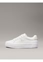 Tenis Blanco De Plataforma De Cuero Calvin Klein de Calvin Klein