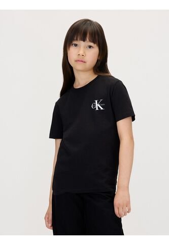 Camiseta Negra Infantil Con Monograma Calvin Klein Calvin Klein