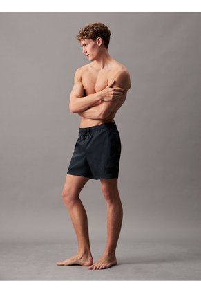 Traje Negro De Baño De Largo Medio Con Cordón Antidesgarro Calvin Klein