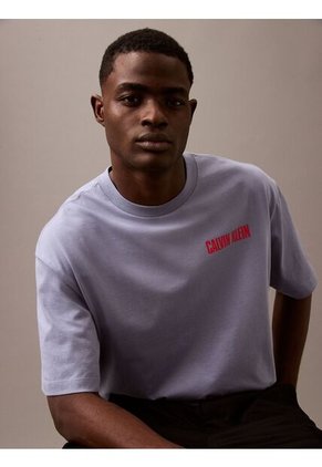 Camiseta Azul Vert Logo Graphic Crewneck Calvin Klein