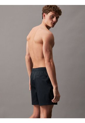 Traje Negro De Baño De Largo Medio Con Cordón Antidesgarro Calvin Klein