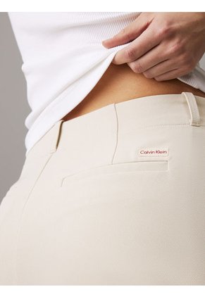 Pantalón Gris Recto De Crepé Plisado Calvin Klein