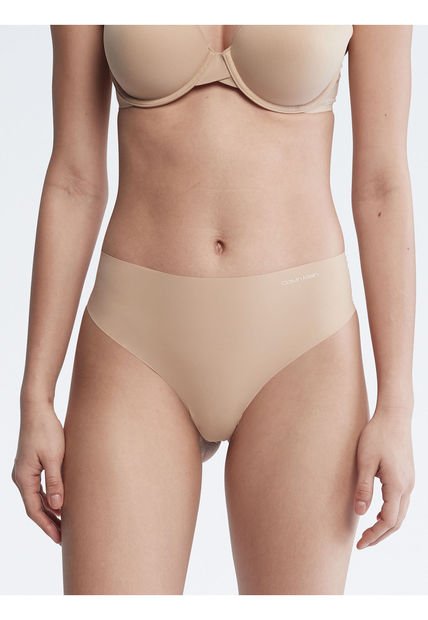 Pantie Beige Tipo Tanga Invisible De Cintura Alta Calvin Klein