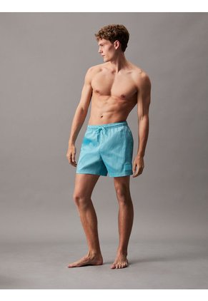 Traje Celeste De Baño De Largo Medio Con Cordón Antidesgarro Calvin Klein