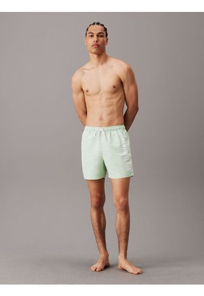 Bermuda De Baño Verde De Largo Medio Con Cordón - Intense Power Calvin Klein