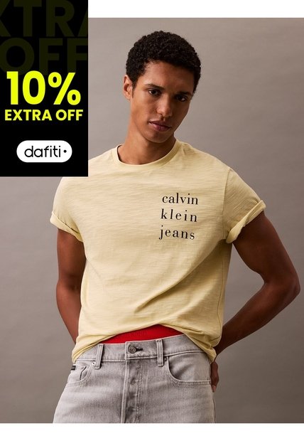 Camiseta Amarilla Classic Crewneck Calvin Klein