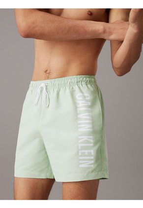 Bermuda De Baño Verde De Largo Medio Con Cordón - Intense Power Calvin Klein