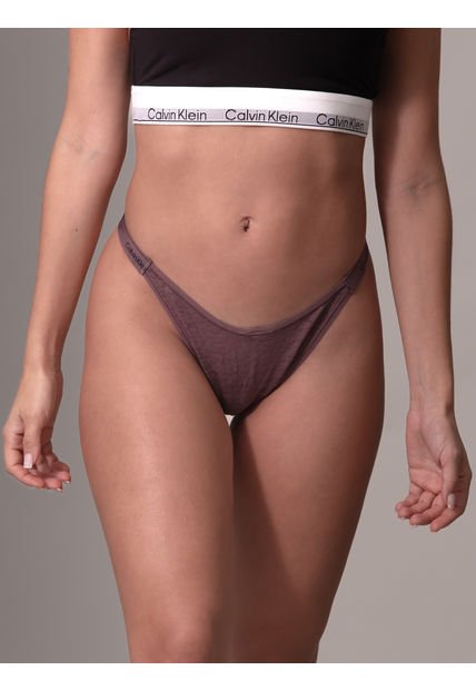 Tanga Rosada De Encaje - Modern Logo With Lace Calvin Klein