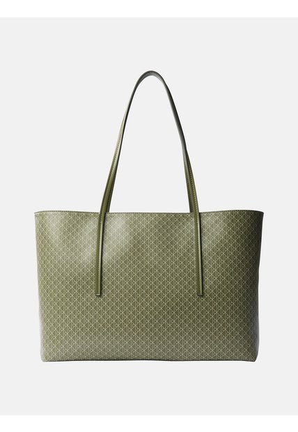 Bolso Verde Tote Con Logo Monograma Con Bolsito Calvin Klein