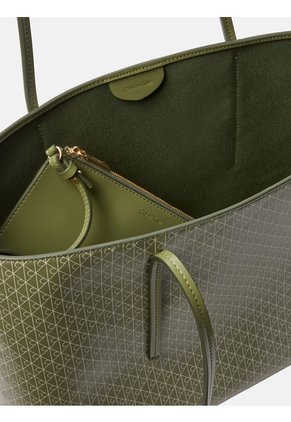 Bolso Verde Tote Con Logo Monograma Con Bolsito Calvin Klein