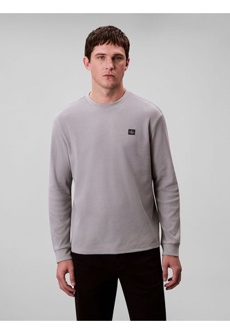 Camiseta Gris De Manga Larga Con Textura Ligera Calvin Klein Calvin Klein