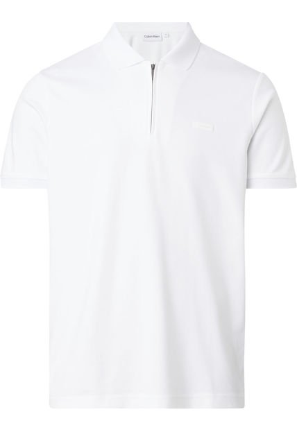 Polo Blanca Con Cierre Para Hombre Calvin Klein