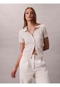 Polo Blanco De Jacquard De Logo Y Cierre De Botones Calvin Klein de Calvin Klein
