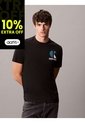 Camiseta Negra Con Monograma Gráfico Calvin Klein de Calvin Klein