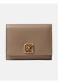 Billetera Beige De Plegado Triple De Cuero Con Logo Monograma Emblemático Calvin Klein de Calvin Klein