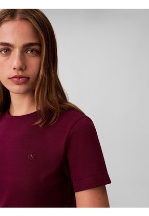 Camiseta Roja De Algodón Con Logo De Archivo Calvin Klein