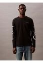 Camiseta Negra De Manga Larga Con Logo Viajero Calvin Klein de Calvin Klein