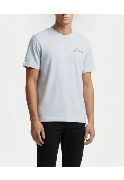 Camiseta Blanca Con Logo Bordado Calvin Klein