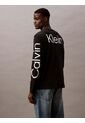 Camiseta Negra De Manga Larga Con Logo Viajero Calvin Klein de Calvin Klein