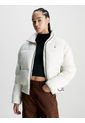 Chaqueta De Plumas Con Logo En Dobladillo Mujer Blanco Calvin Klein de Calvin Klein