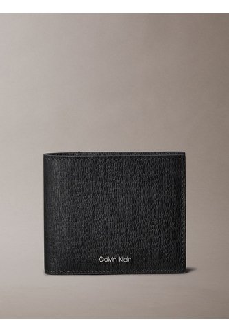 Billetera Negra Plegada De Cuero Saffiano Calvin Klein Calvin Klein
