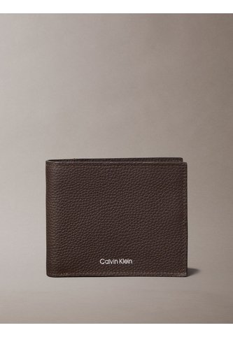 Billetera Negra Plegada Con Logo Grabado Calvin Klein Calvin Klein