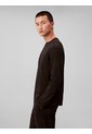 Camiseta Negra Manga Larga De Algodón Supima Interlock Calvin Klein de Calvin Klein
