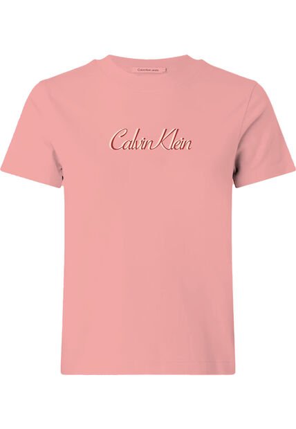 Camiseta Beige Classic Con Logo Calvin Klein