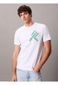Camiseta Blanca Con Logotipo Apilado Calvin Klein de Calvin Klein