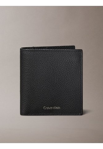 Billetera Negra Plegada Slim Con Logo Grabado Calvin Klein Calvin Klein