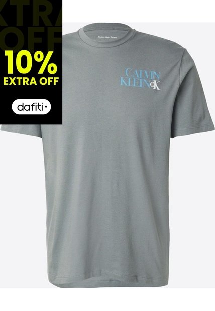 Camiseta Verde Con Diseño Apilado Calvin Klein