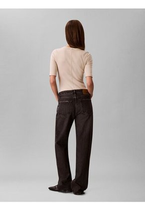 Camiseta Beige De Algodón Con Logotipo Calvin Klein