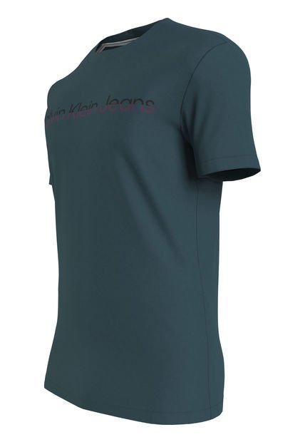 Camiseta Slim Con Logo Hombre Azul Calvin Klein
