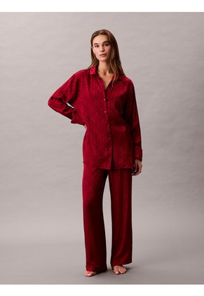 Camisa Multicolor De Pijama De Satén Con Estampado Calvin Klein