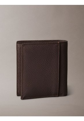 Billetera Negra Plegada Slim Con Logo Grabado Calvin Klein