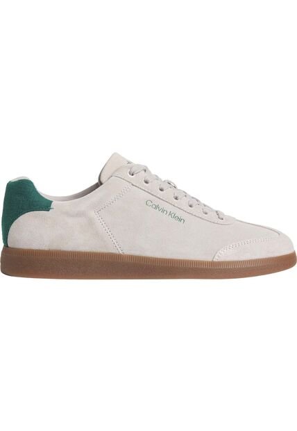 Tenis Beige De Corte Bajo Con Textura De Gamuza Calvin Klein