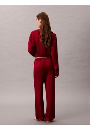 Pantalón Multicolor De Pijama De Satén Brillante Con Estampado Calvin Klein