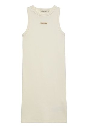 Vestido Blanco Slim Sin Mangas De Canalé Calvin Klein