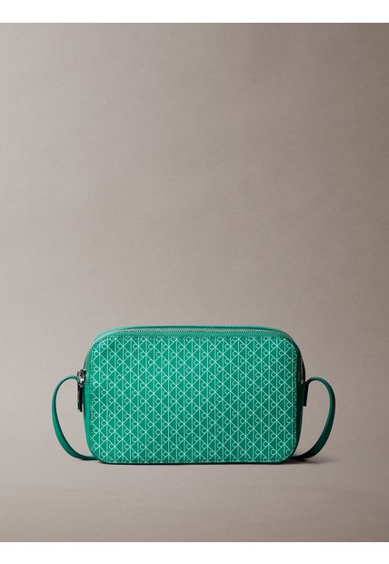 Bolso Verde Cruzado Con Logo Monograma En Todo El Artículo Calvin Klein
