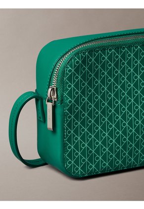 Bolso Verde Cruzado Con Logo Monograma En Todo El Artículo Calvin Klein