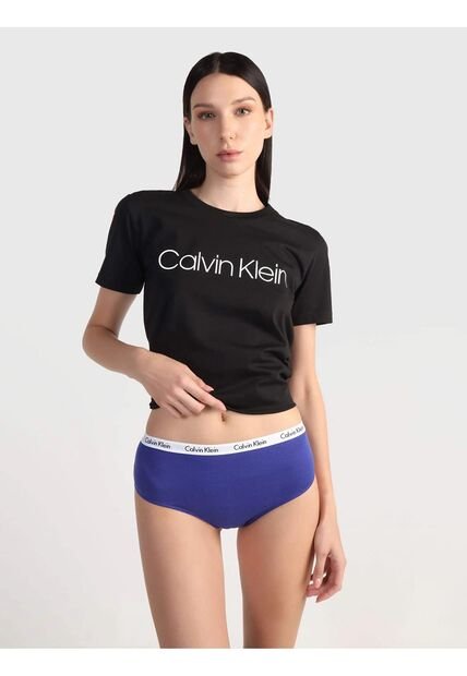 Pantie Tipo Tanga Azul De Cintura Alta - Carrusel Calvin Klein