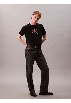 Camiseta Negra Con Monograma Arcoíris - Pride Calvin Klein