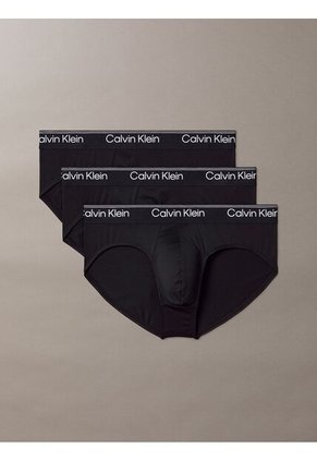 Pack Negro De 3 Slips De Cadera - Microfibre Stretch Calvin Klein