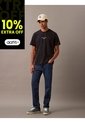 Camiseta Azul Acid Wash Graphic Crewneck Calvin Klein de Calvin Klein