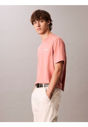 Camiseta Rosada Con Logo Bordado Calvin Klein