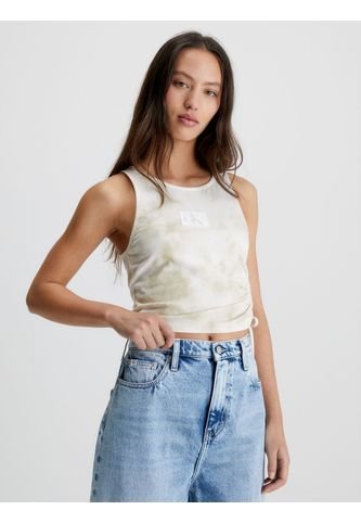 Camiseta Sin Mangas Fruncida Tie Dye Para Mujer Calvin Klein Calvin Klein