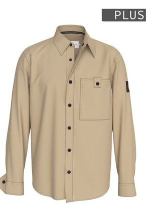 Camisa Beige Con Insignia De Monograma Calvin Klein